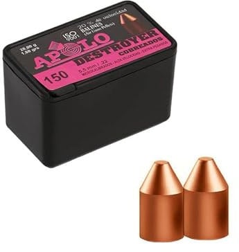 Apolo Diabolos & Stahlrundkugeln: Premium Munition Kal. 4,5mm & 5,5mm für Luftgewehr, Luftpistole, CO2-Waffen - inklusive ausgefallener Modelle (5,5mm / .22, Destroyer verkupfert - 150 STK.)