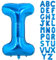 TONIFUL 40 Zoll großer Blau Buchstabe I Ballon, riesiger Buchstabenballon, großer Folienballon für Geburtstagsfeier, Jubiläumsdekoration