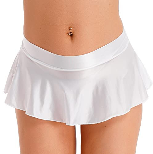 IEFIEL Sexy Mini Jupe Femmes Costume Robe Courte Jupe A Carreau Uniforme Écolière Jeu de rôle Rouge S-4XL Z Blanc M