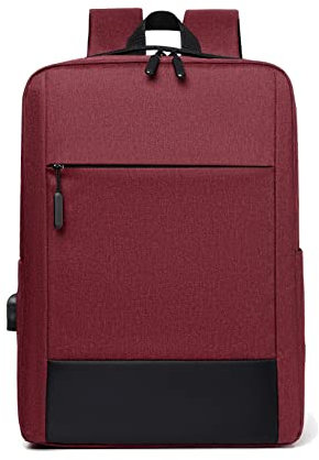 FANDARE Laptop Rucksack Herren Damen Schulrucksack Tagesrucksack Trekkingrucksack mit USB Ladeanschluss Daypacks zum Business Reisen Arbeit Freizeit Outdoor Schulranzen Daypacks Violett Rot