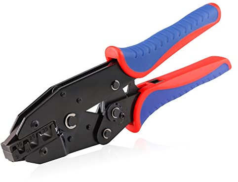 HKS Crimping Tool for Sleeves Ferrule Terminals & Pin Cord End- Ratcheting Wire Crimpers - AWG 10-2 (6-35mm²) - Ratchet Terminal Crimper - Electrical Crimping Tool