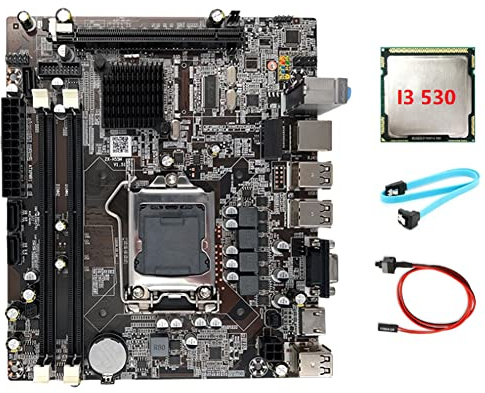 Scheda MèRe H55 LGA1156 Supporta I3 530 I5 760 Series CPU DDR3 Memory Motherboard + I3 530 CPU + SATA + di commutazione