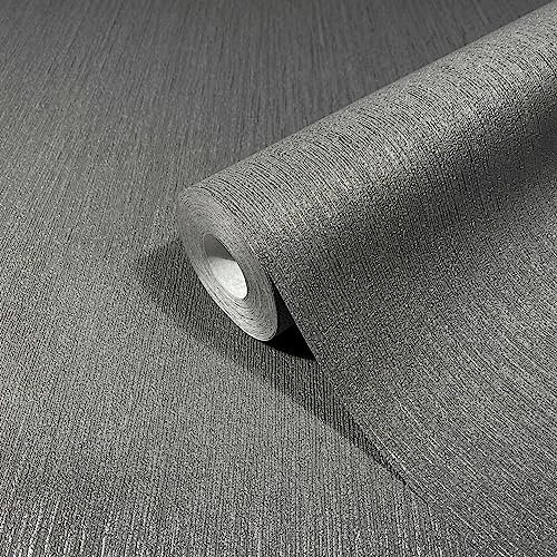 marburg Tapete Schwarz Silber Uni Modern für Schlafzimmer oder Wohnzimmer Made in Germany 10,05 x 0,53m