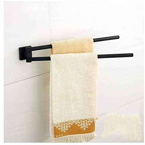 Handtuchständer Messing Tower Bar Badezimmer Europäischer Stil Handtuchhalter Wandmontierter Handtuchhalter for Badezimmer Handtuchhalter Handtuchstange (Color : A-Black)