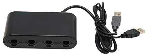 GC Controller-Adapter 3 in 1 für PC, 4 Ports Controller-Adapter mit -Funktion, Vibrationsfunktion, Plug-and-Play, Schwarz