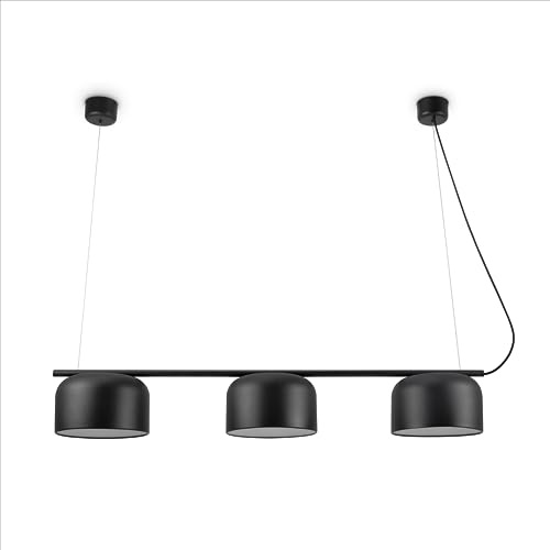 Paco Home Pendellampe Metall Vintage Esszimmerlampe Industrie Pendelleuchte Küche Lampenschirm 3-Flammig Bar Modern E27 Pendellänge 1,50m Industrial