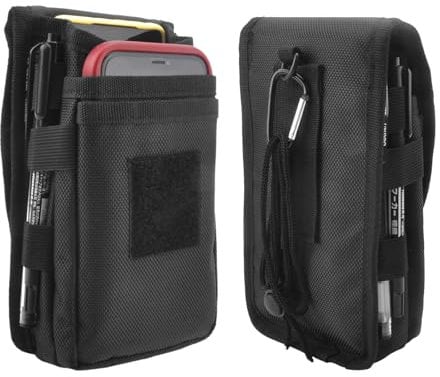 TNSLAND Étui de Ceinture Pochette Téléphone Holster,Grande Pochette Smartphone,Sacoche Ceinture Homme Multi-usages Utilitaire Molle Poche Taille Sac Noir