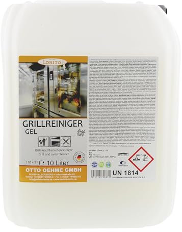 Lorito Grillreiniger Gel, 10 Liter Konzentrat, Reinigungsmittel für Edelstahl, Glas, Fliesen, Porzellan, Stein und Kunststoff