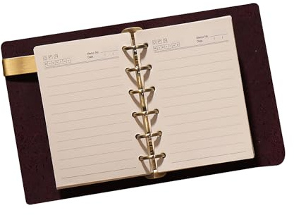 KISSKI·H Olvido A7 Nachfüllbares Leder-Tagebuch, Schreib-Notizbuch, Vintage-Planer, Binder-Notizbuch mit Wickelband, 6-Ringbuch, Reisetagebuch, Notizbuch, Geschenk für Damen/Herren, Dunkelbraun