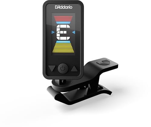 D'Addario Accordeur de violoncelle et de basse rechargeable – Accordeur de tête Eclipse – Accordeur à clipser pour violoncelle ou basse – Écran couleur vertical avec pivot – Accordage rapide et précis