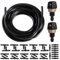 Lyeteung Juego Manguera de Agua Limpiaparabrisas, 3m Manguera Limpiaparabrisas Coche, 2 Piezas Boquilla de Rociado de limpiaparabrisas y 30 Piezas Conector Manguera