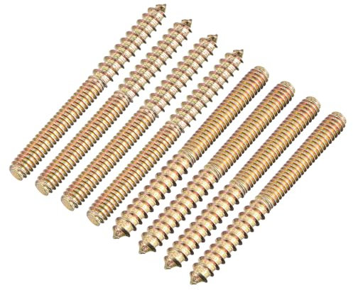 sourcing map 1/4-20x2-3/4 Hanger Bolts, 16pcs Double Ended Screws Wood Dowel Screw for Furniture