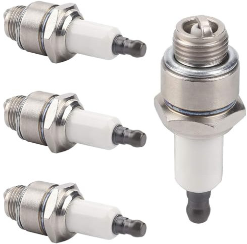 ZAMDOE 796112 Candela di ricambio per Briggs & Stratton 802592 Candela 5095K per Champion motore Copper Plus Small RJ19LM J19LM (868) Candela per decespugliatore tosaerba a 4 tempi (confezione da 4)