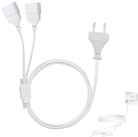 Svitzoot Cavo di alimentazione 3 meters Cavo di prolunga, 2 in 1 cavo di prolunga da spina Euro di tipo C a presa Euro, cavo di prolunga Euro 0,75 mm² per TV PC Computer Monitor Lampada Beamer