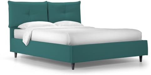 MONDO VIRO Polsterbett Milano Idro mit modernen Füßen (Türkis, Doppelbett - cm: 160×190)
