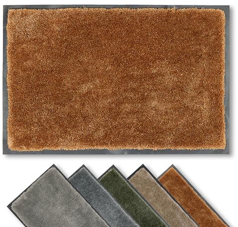 Astra Fussmatte innen rutschfest - nachhaltige Schmutzfangmatte weich - Läufer Flur waschbar per Hand - Türmatte pflegeleicht - Fußmatte Kupfer 60x80 cm