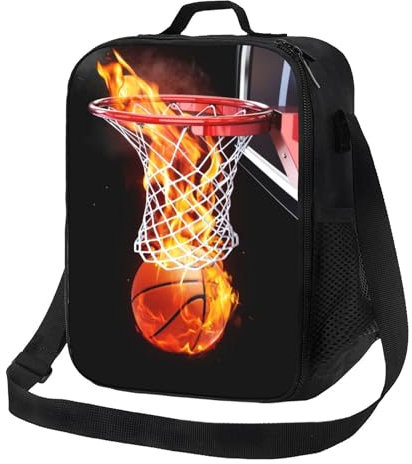 Gaakvrr Basketball Lunch Bag for Boys, Insulated Lunch Bag for Adult Teens Girls, Reusable Portable Lunch Box Cooler Tote Waterproof Lunch Container for School Office Picnic