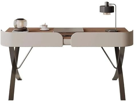 Computertisch Minimalistischer Schreibtisch, leichter Luxus, moderner Wohnzimmer-Wabi-Sabi-Stil, amerikanischer großer Schreibtisch, Heim-Arbeitstisch, Computertisch, Bürotisch Stabiler Büroschreibtis