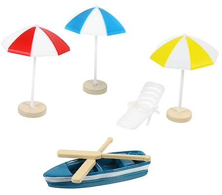 KITANDOVE 7St Mikro-Landschaftsverzierung Puppenhaus gelbes Zubehör Strandkorb Handwerk wandverkleidung Wand polsterung Strandstuhl Harzverzierung mit Meeresszenen Miniaturen basteln Plastik