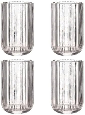 Ravenhead Linea Set of 4 Hiball Glasses 430ml | Contemporary Textured Hiball Glasses for Cocktails, Long Drinks & Beer