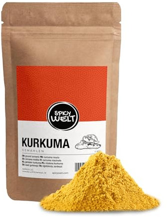 Spicy Welt Curcuma Macinata Pura (500g) - Curcuma in Polvere Gialla – per Curry, Riso & Golden Milk | Aromatica, Colorata & Vitale | 100% Naturale & Senza Additivi