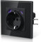 BSEED Enchufes con 20W USB y Tipo C,Enchufe Pared con Cristal,Carga Rápida,Instalación Con Garfio,E-Serie,1 Enchufe con 20W USB y Tipo C,86mm Negro
