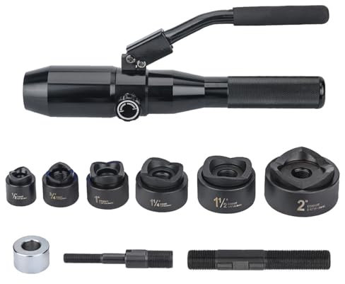Kit De Sacabocados Hidráulicos,Perforadora Láminas Metal Excavadora De Agujeros Hidráulica,Punzonadora De Chapa Metálica Con 6 Troqueles,Para Aluminio, Latón