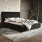 MOTIVENA Dianna Chesterfield Bett 180x200, Polsterbett 180x200, mit Bettkasten, mit Stauraum, mit Lattenrost, mit Kopfteil, Martatze H2/H3, Bett Samt, Schwarz