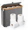 28L Cesta para Papel Higiénico con Tapa, Almacenaje Papel Higienico para 9-12 Rollos, Guarda Rollos Papel Higienico de Bambú, Organizador Papel Higienico, Organizador de Baño（Gris）
