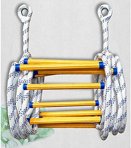 GAGULHAH Échelle de Corde Échelles de Corde avec Crochet à vis en Acier au manganèse, échelles de Secours en résine antidérapante, échelles de Secours en Corde de sécurité/10M