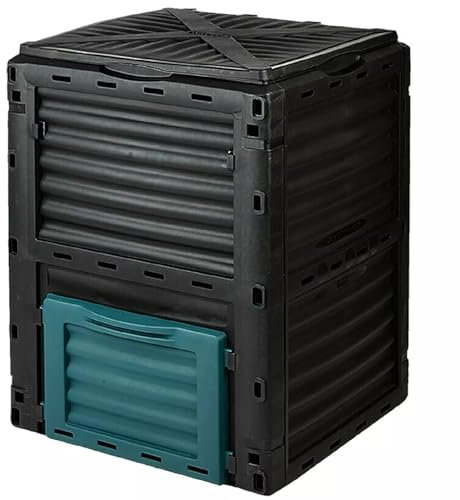 300L Garden Compost Bin – Large Outdoor Composter for Organic Waste – Weatherproof Flat-Pack Recycling Solution for Home & Garden – No-Tool Assembly, Easy Access Hatch