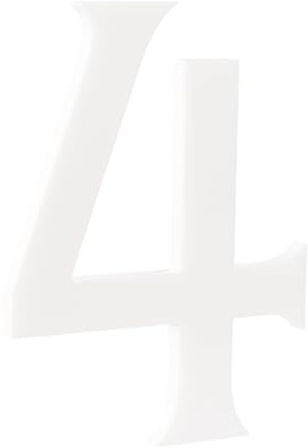 HASWARE 4-Inch Self-Adhesive House Number - Waterproof and Weather-Resistant - Easy Installation for Home Mailbox Post Door (White, 4)