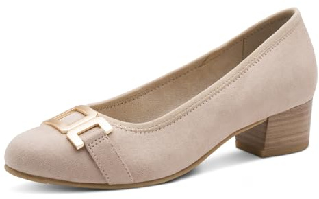 Jana Damen Pumps Kleiner Absatz Vegan, beige, 37