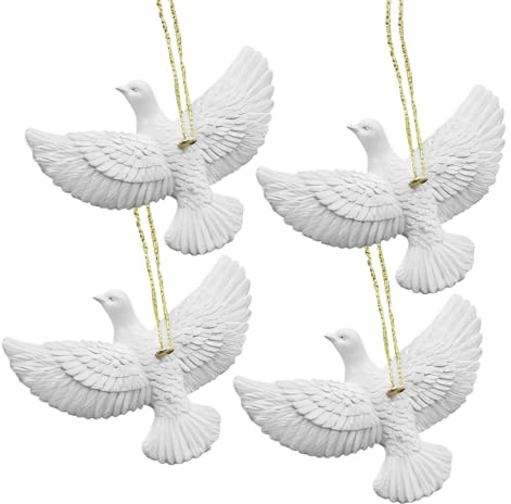 Wezalget Freundschafts-Turteltauben-Weihnachtsschmuck, Weihnachtsbaum-Hängeschmuck, Friedenstauben-Simulationsharzanhänger, hängende Kugel für einen Guten Freund