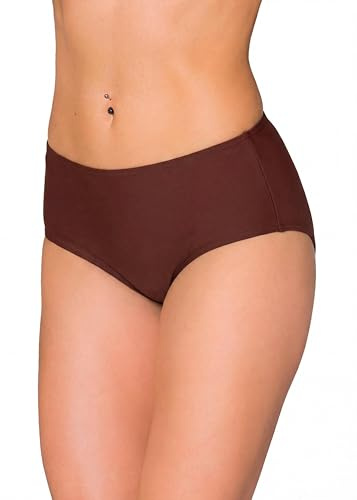 Aquarti Bikinihose Damen mit Mittelhohem Bund | Klassische Bikinihosen für Damen in Unifarben