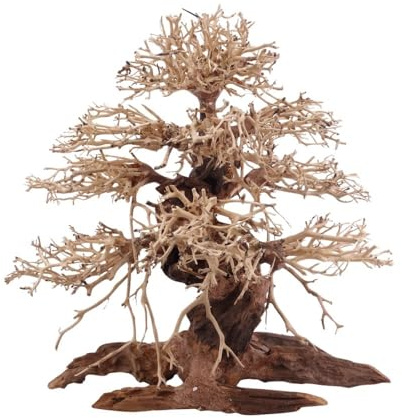 AquaOne Aquarium Premium Bonsai Baum XL Wurzel Oriental Holz 40x20x40 cm I Aquascaping Dekoration I Natur Unikat Bonsaibaum I Landschaft Deko Unterwasserlandschaft