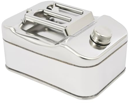 10L Benzinkanister Metall, Edelstahl Kraftstoffkanister mit Filterdesign, Edelstahl Benzinkanister Benzin Tank mit Schlauch für Benzin Diesel Tankbehälter (25 x 36 x 19 cm)