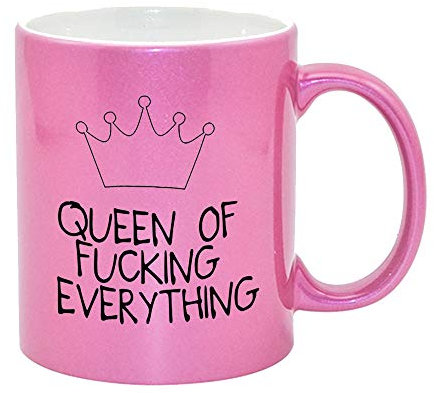 Funny Novelty Tea & Coffee Pink Queen of Everything Mug for Women Her