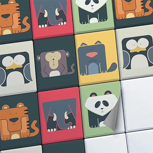 CREATISTO Mosaik-Fliesen Fliesensticker Fliesenfolie - Klebefolie Aufkleber für Wand-Fliesen I Klebefliesen Deko Folien für Fliesen Ornament in Bad u. Küche (15x20 cm I 42 -Teilig)