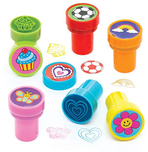 Baker Ross Bunte selbstfärbende Stempel (10 Stück) – perfekt für Kinder zum Basteln und Gestalten