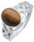 Ring 925 Silber Tigerauge brauner Stein Edelstein echt Silber Damen Sterling Silber Geschenk (MRG-177-18-(54))