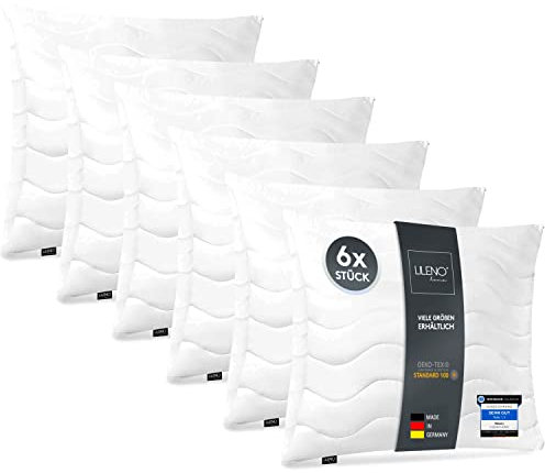 LILENO HOME Kopfkissen 40x40 cm [6er Set] als Kissen-Füllung - Bett oder Deko Kissen mit Reißverschluss zum Anpassen - Waschbar bis 95° - Sofa-Kissen & Zierkissen für Couch/Bett