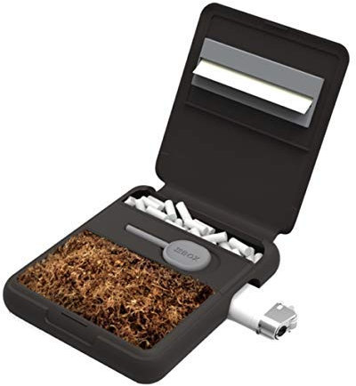 Tobox Portatabacco in plastica rigido moderno e tascabile (Nero)