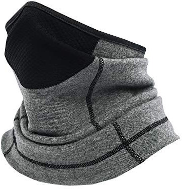Schlauchschal Herren & Damen, Halswärmer Halstuch, Winter Elastisch Multifunktionstuch Windabweisend Nacken Wärmer mit Atmungsaktivem Netz für Outdoor Radsport Ski Motorrad Laufen (Grau)
