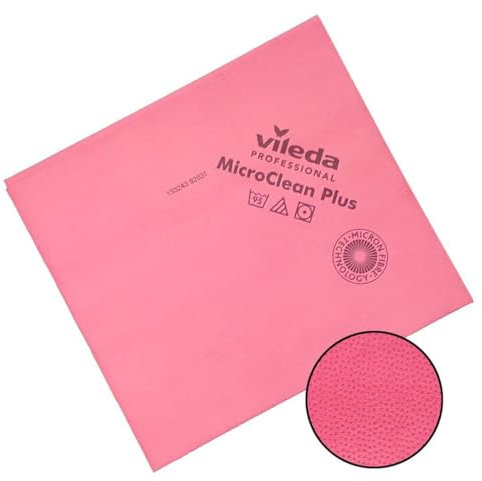 Vileda MicroClean Plus Microfasertuch Rot - 5 Stück | Packung (5 Stück) - B08F58C3VL