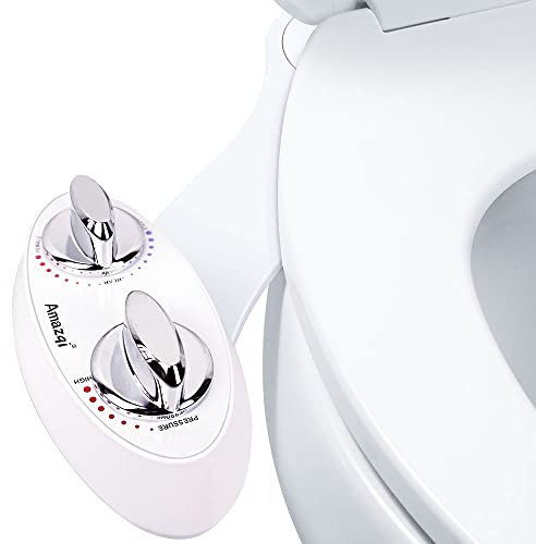 Tragbares Bidet für Toilette,Bidet Toilettensitz Aufsatz mit Wasserdruckkontrolle, Selbstreinigende Doppeldüsen, Einfach zu installieren, Süßwasserspray für Posterior & Feminine Wash