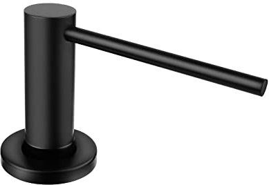 Distributeur Savon Encastrable AIKE pour Cuisine et Salle de Bain, avec Pompe en Acier Inoxydable, Bouteille de 500 ML, Remplissage du Haut, Noir