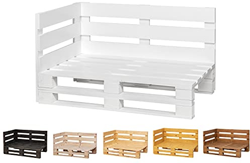 Chaise Longue Sofa Palets geschliffen und gebürstet Innen/Außen Neuer Palettensessel/Sofa für Patio (80 cm x 80 cm, weiß)