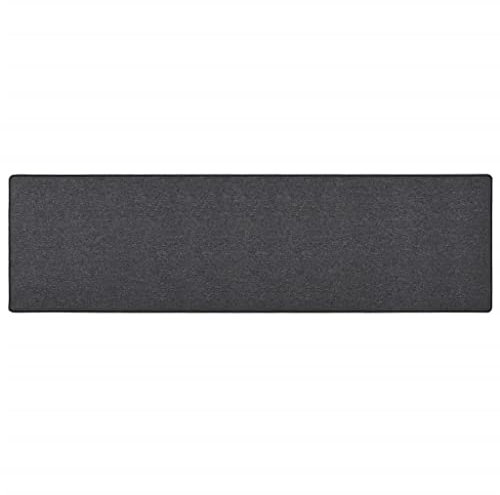 vidaXL Teppichläufer Teppich Läufer Flurteppich Küchenläufer Küchenmatte Wohnzimmerteppich Küche Flur Schlafzimmer Anthrazit 80x300cm Nadelvlies