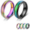 Bymivofun 2 Stück Stimmungsringe, Temperatur Emotion Ring, Edelstahl Farbwechsel Stimmung, für Freund Freundin Tägliche Party Geburtstag Valentinstag Jubiläum (Schwarz, Regenbogenfarben, 55.5 (17.8))